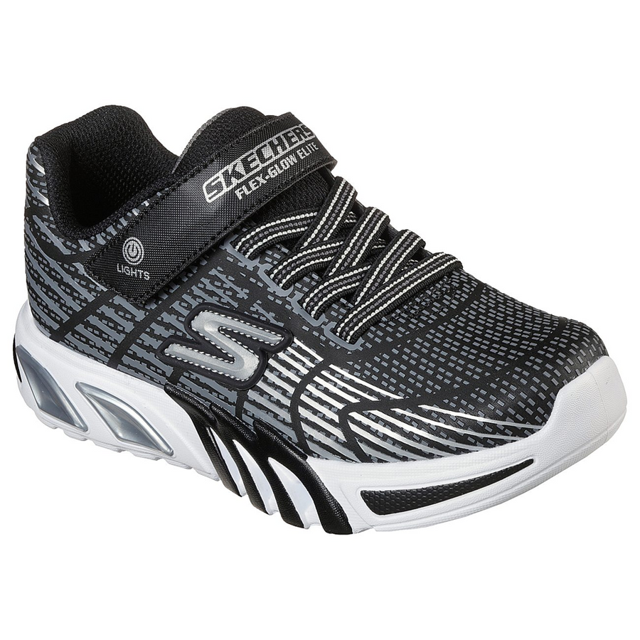 Skechers 400135 Boys Trainer-Black/Grey