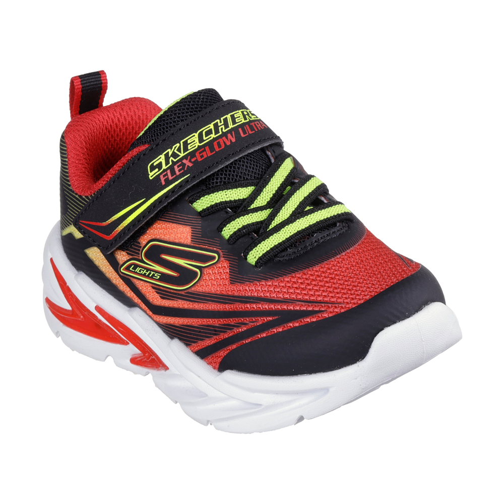Skechers 400139l Boys Trainer-Black/Red