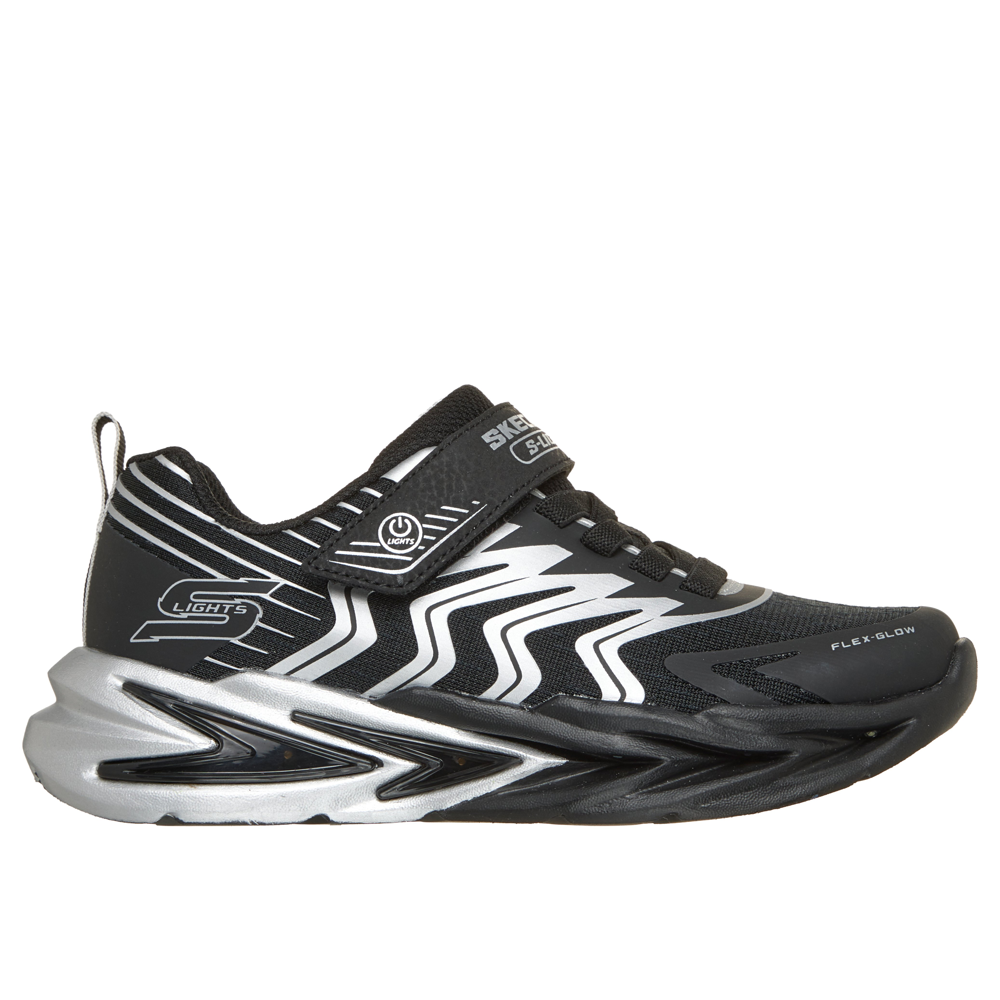 Skechers 400141lc Boys Trainer-Black/Silver