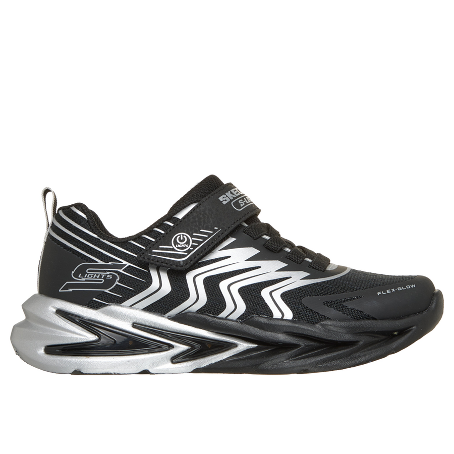 Skechers 400141lc Boys Trainer-Black/Silver