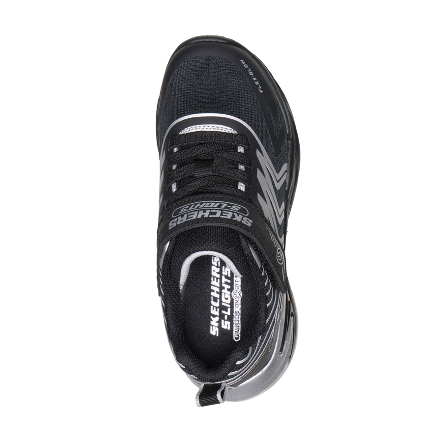 Skechers 400141lc Boys Trainer-Black/Silver