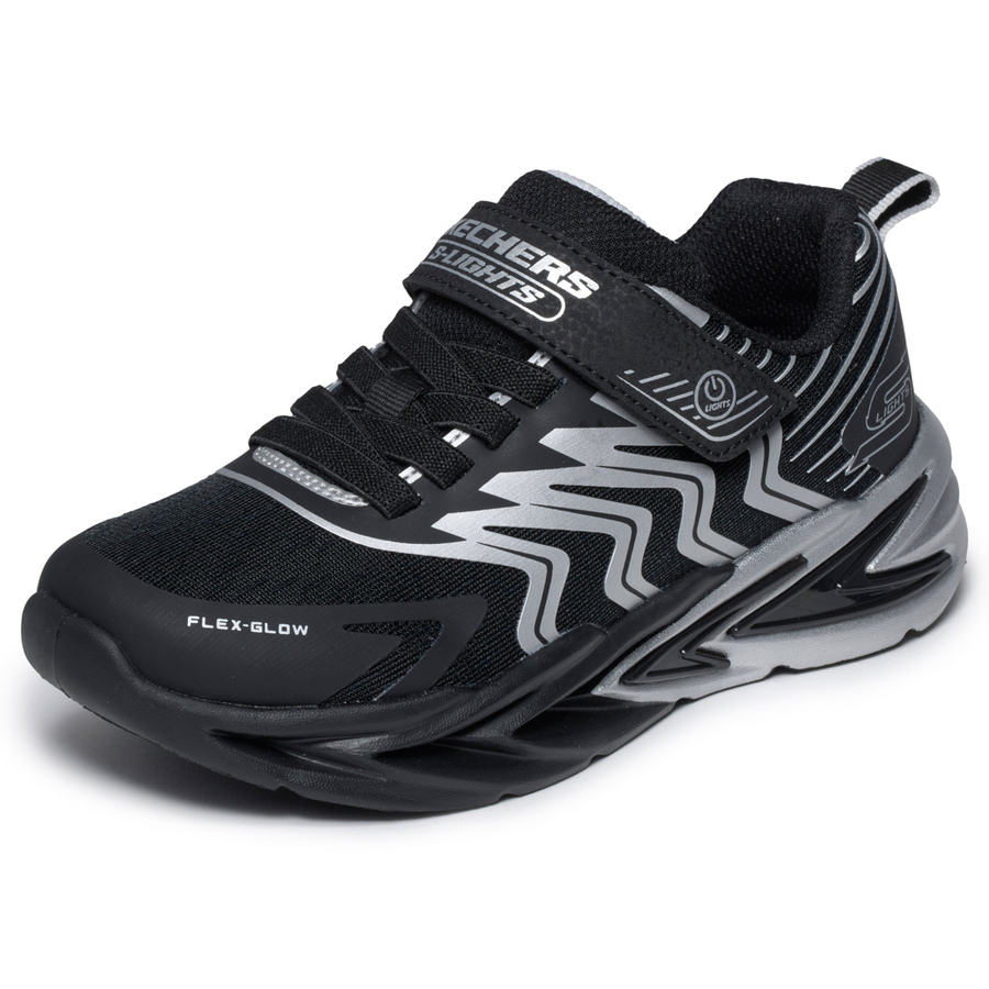 Skechers 400141lc Boys Trainer-Black/Silver