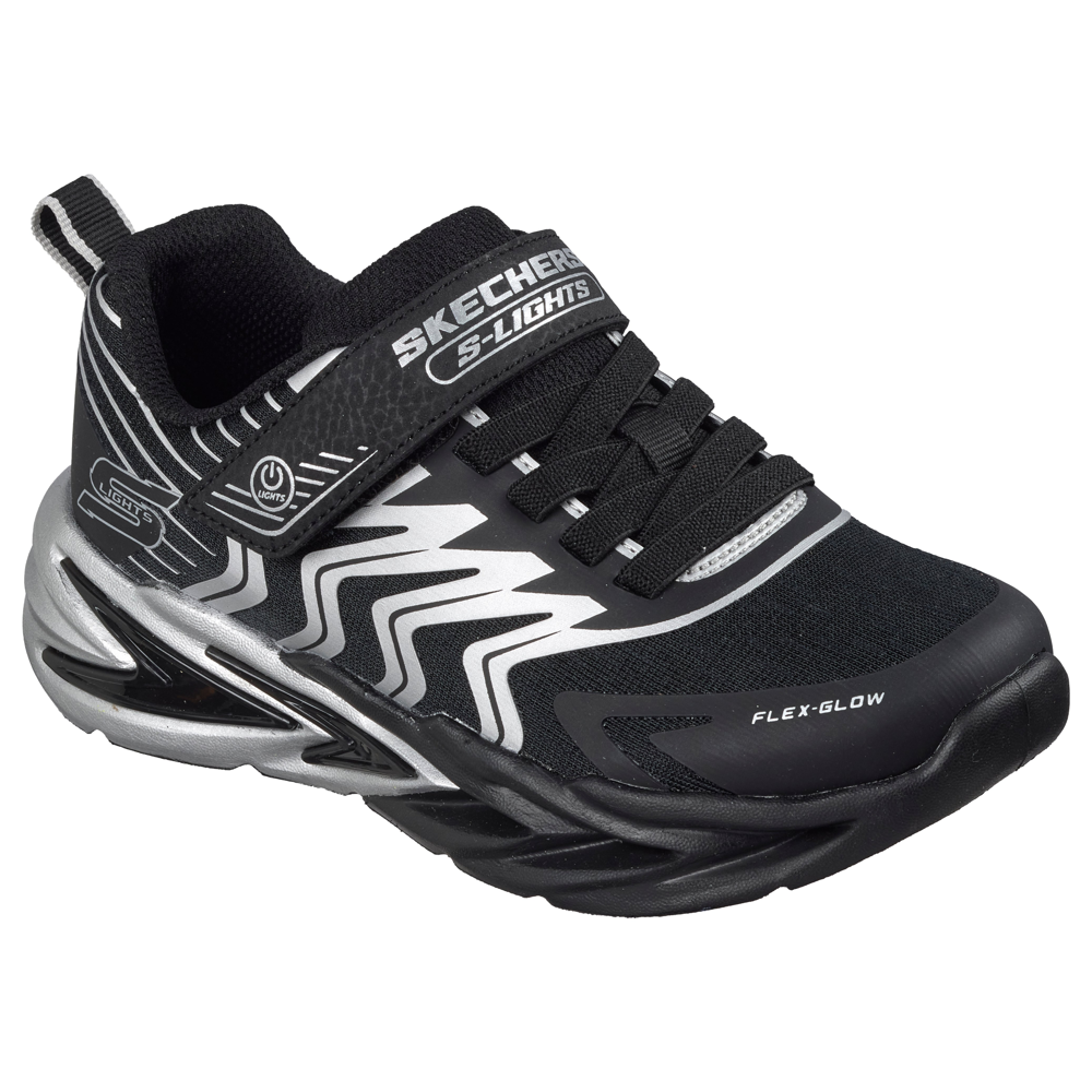 Skechers 400141lc Boys Trainer-Black/Silver