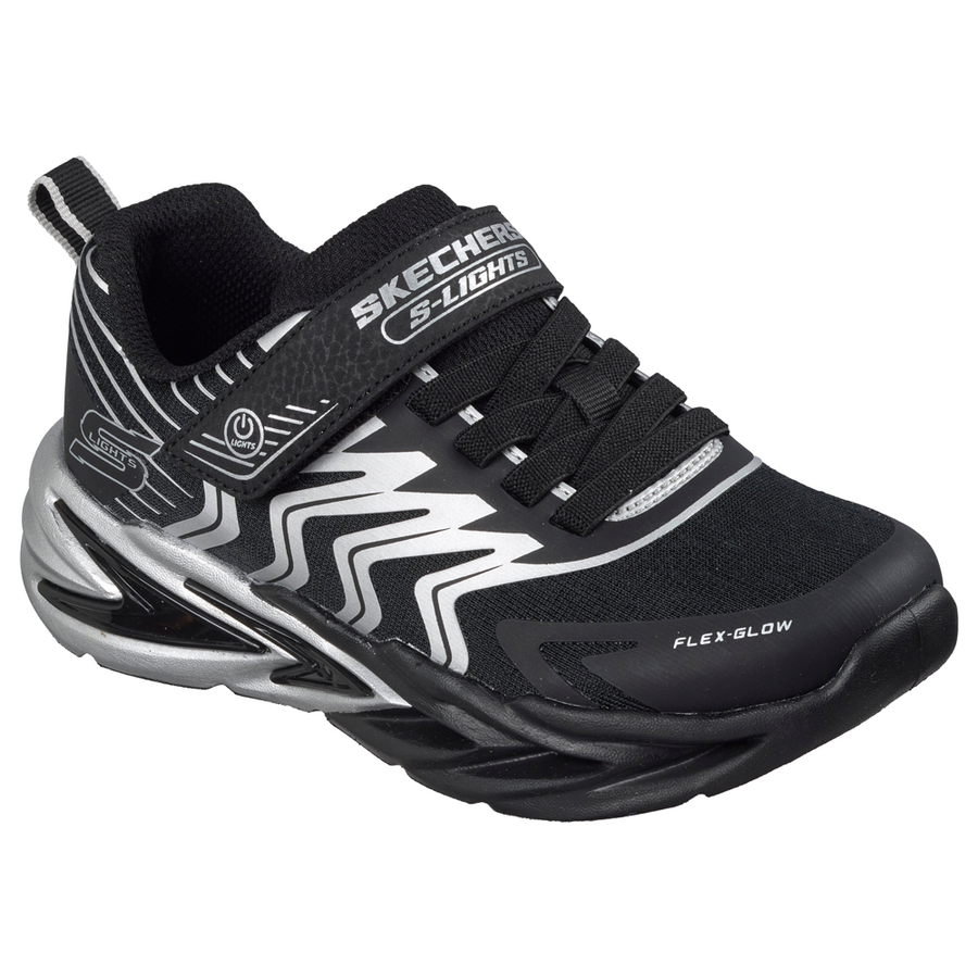 Skechers 400141lc Boys Trainer-Black/Silver