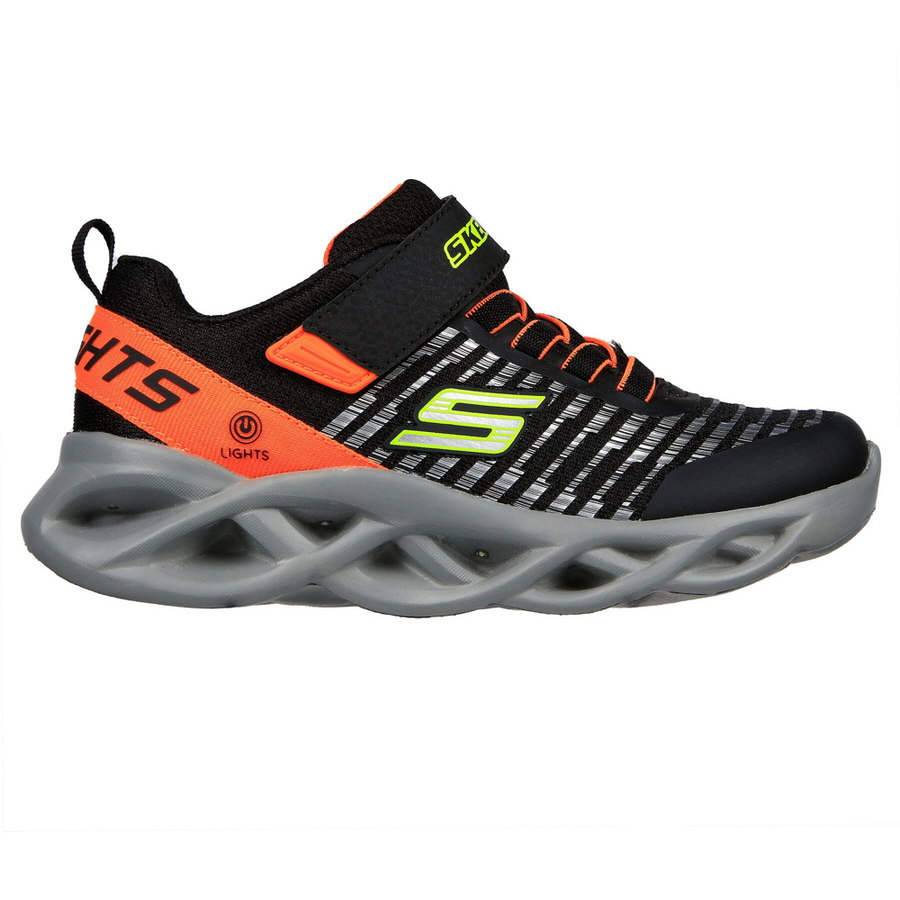 Skechers 401650 Boys Trainer-Black/Orange