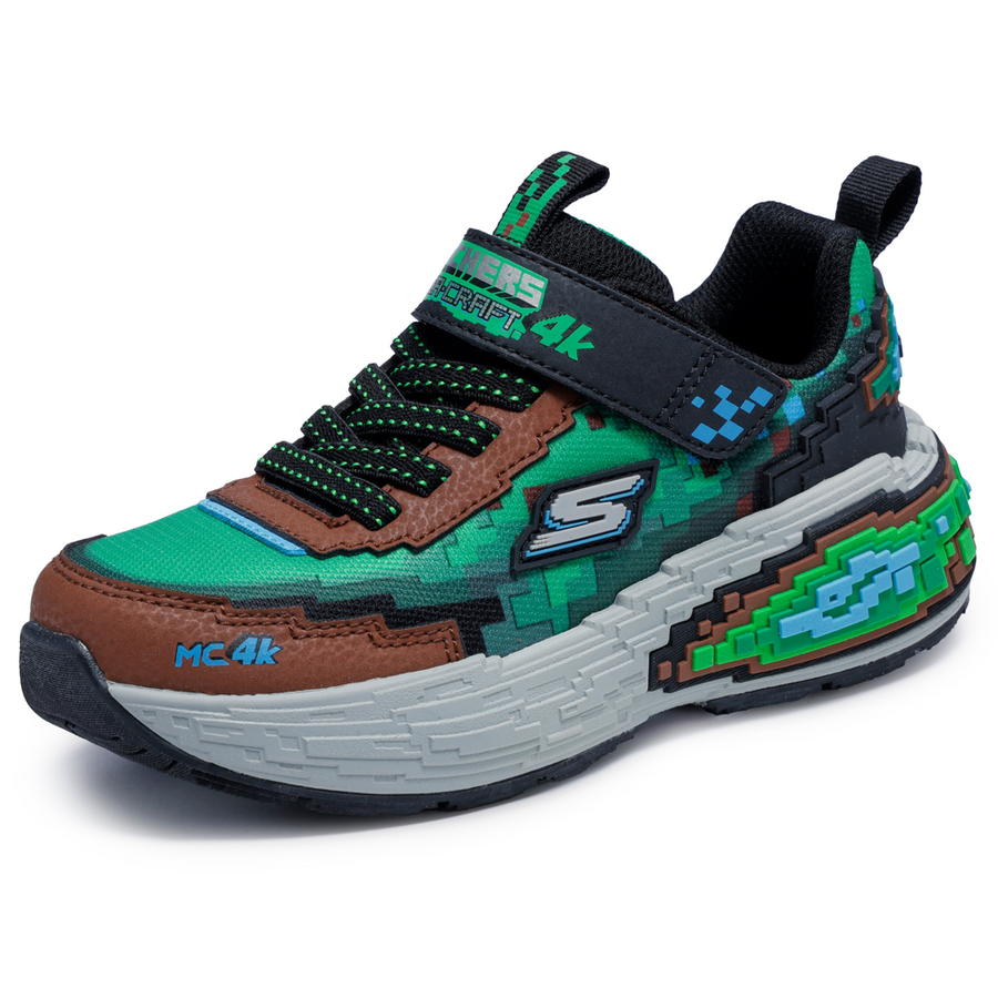 Skechers 402160L Boys Trainer-Brown Multi