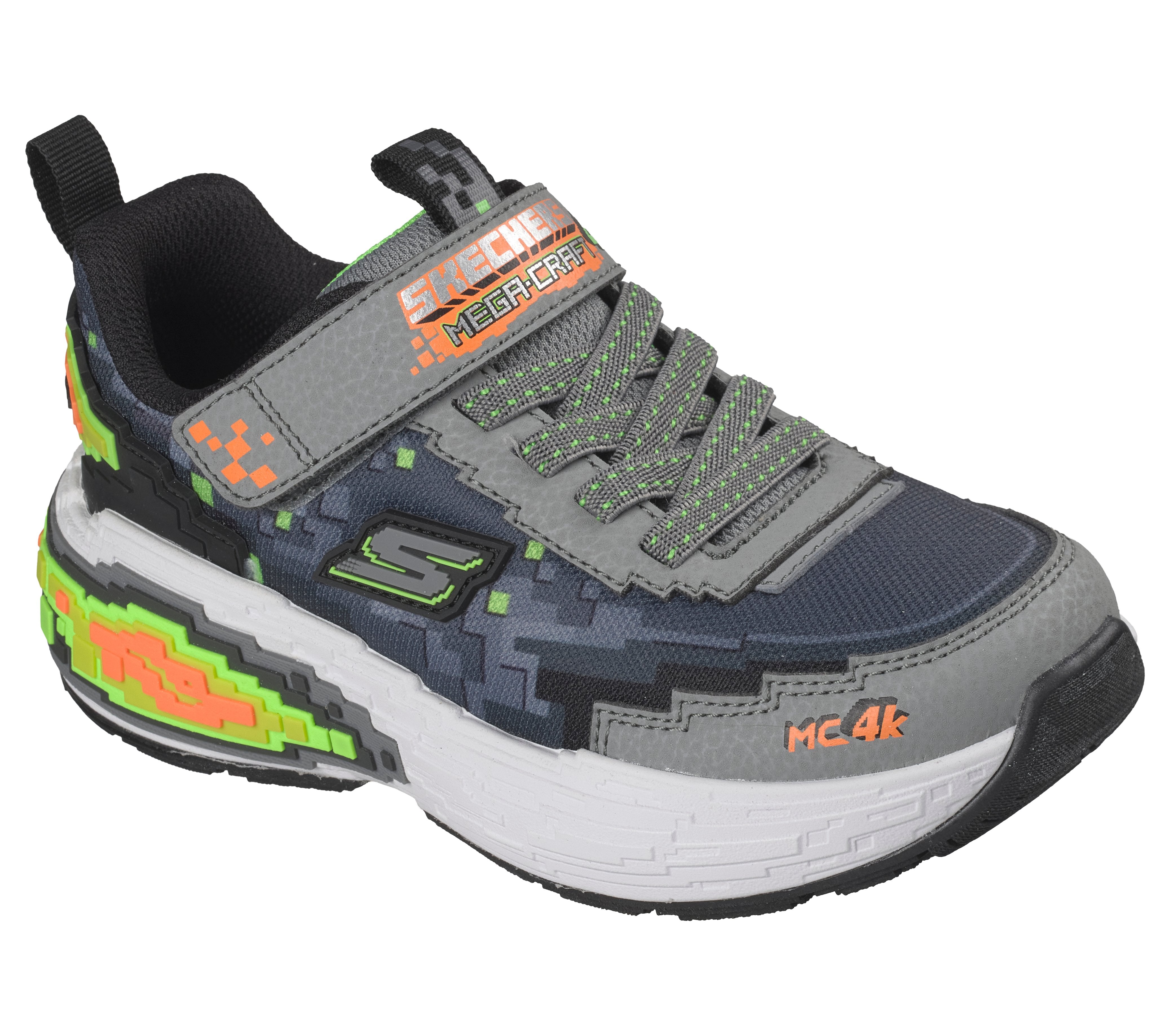 Skechers 402160l Boys Trainer-Grey/Lime