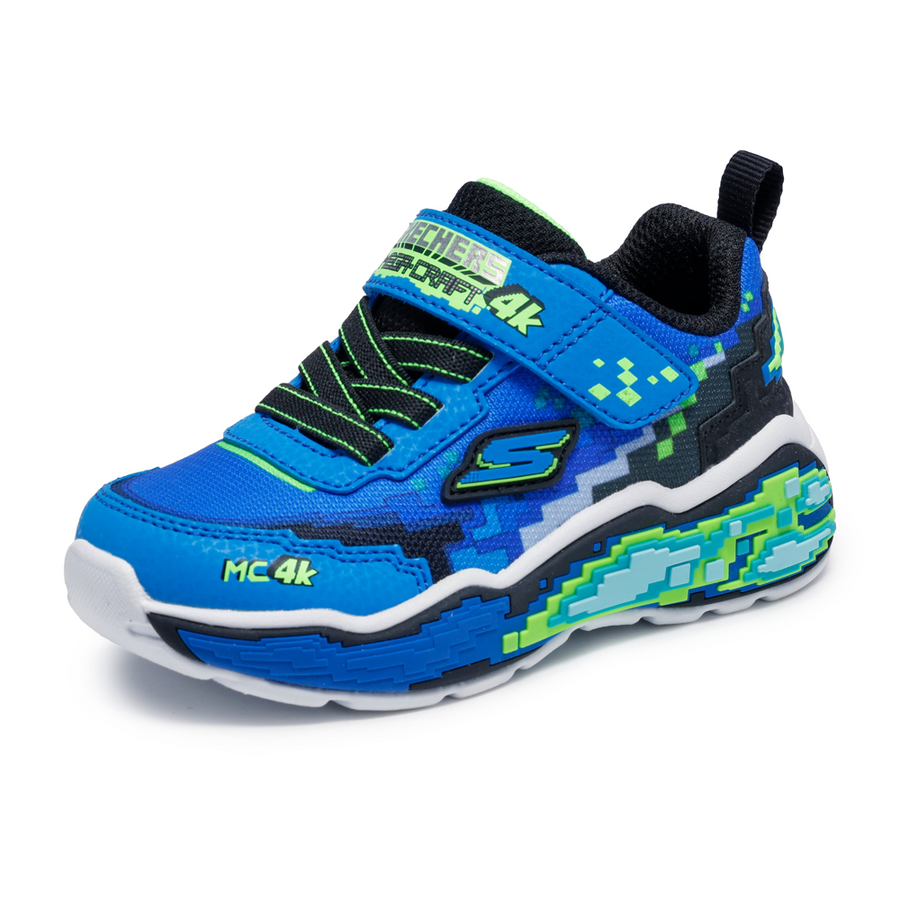Skechers 402162N Boys Trainer-Blue/Lime
