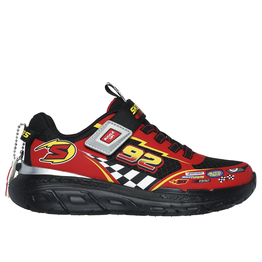 Skechers 402303L Boys Trainer-Black/Red