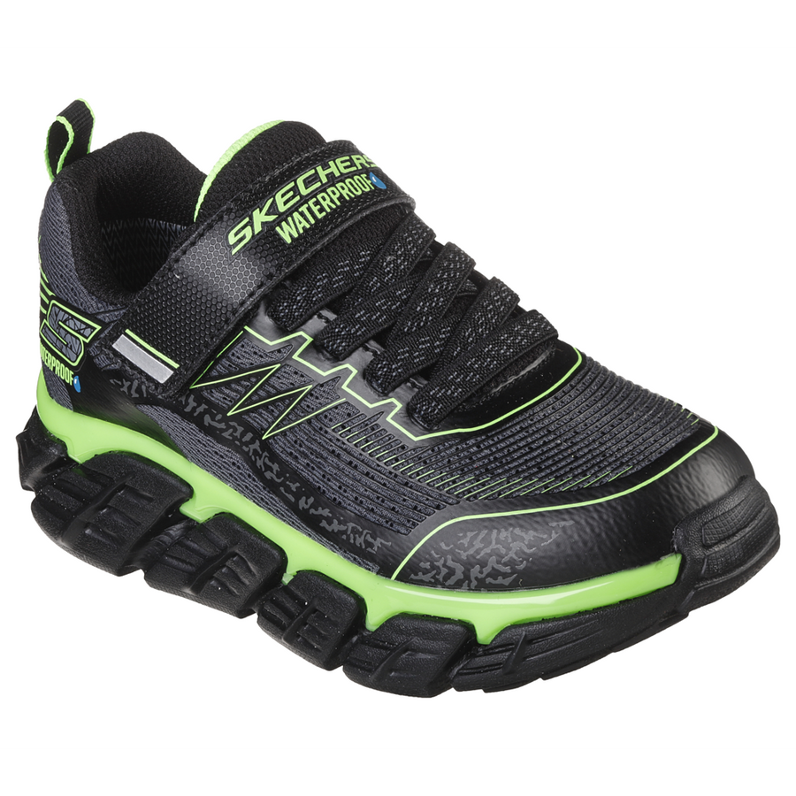 Skechers 403805 Boys Trainer-Gry/Blk/Lime