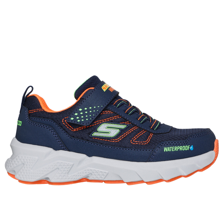 Skechers 406334l Boys Trainer-Navy/Orange