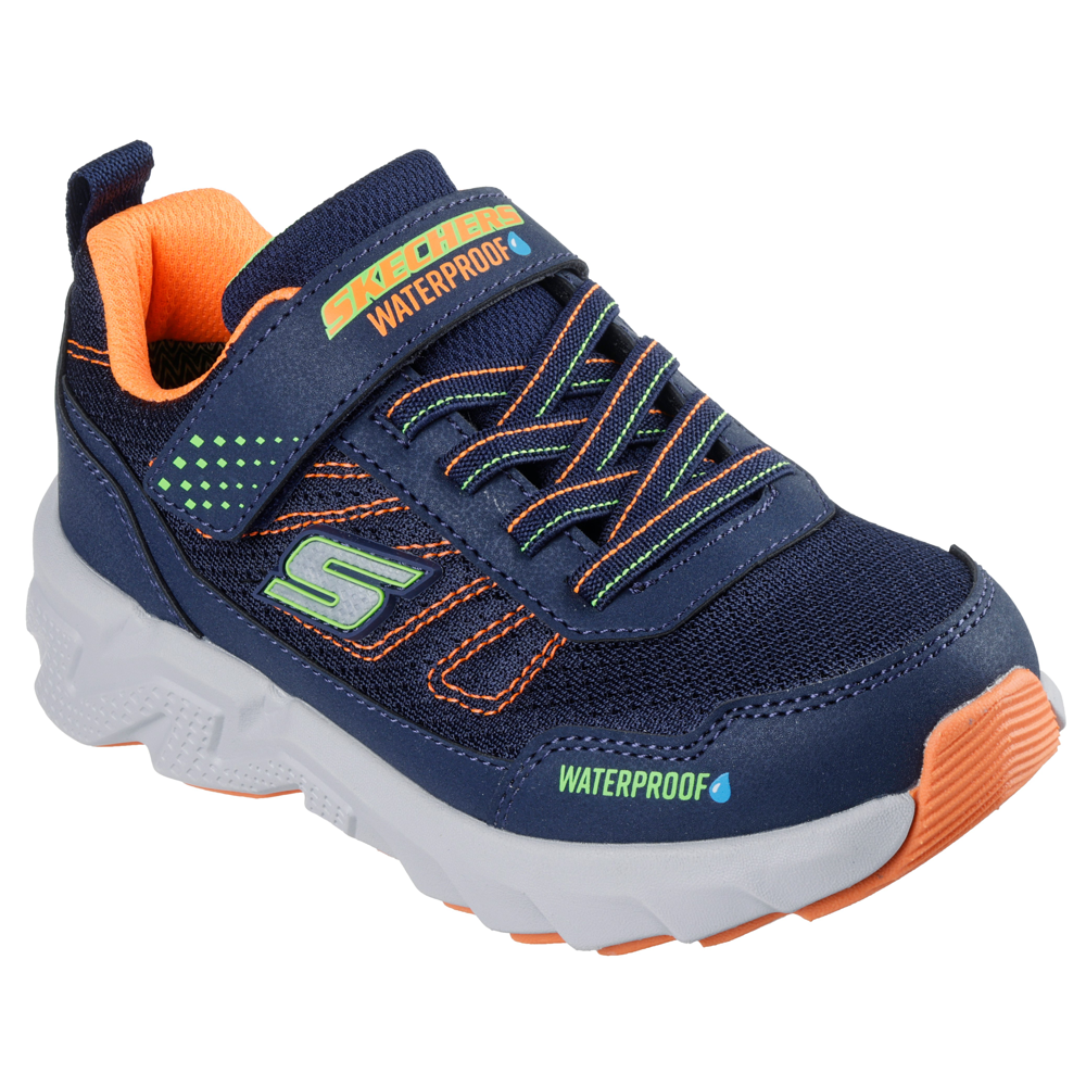 Skechers 406334l Boys Trainer-Navy/Orange