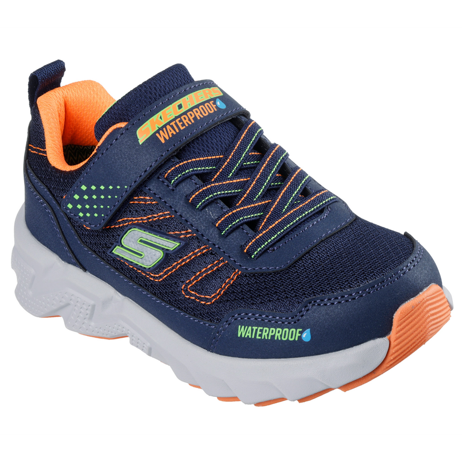 Skechers 406334l Boys Trainer-Navy/Orange