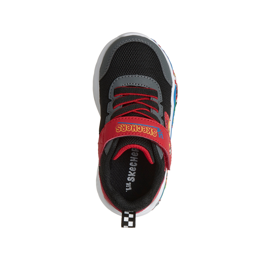 Skechers 407312n Boys Trainer-Black/Red