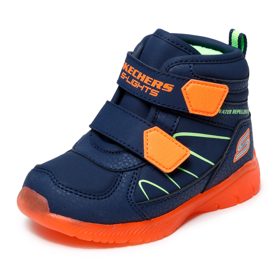 Skechers 407613N Boys Boot-Navy/Orange