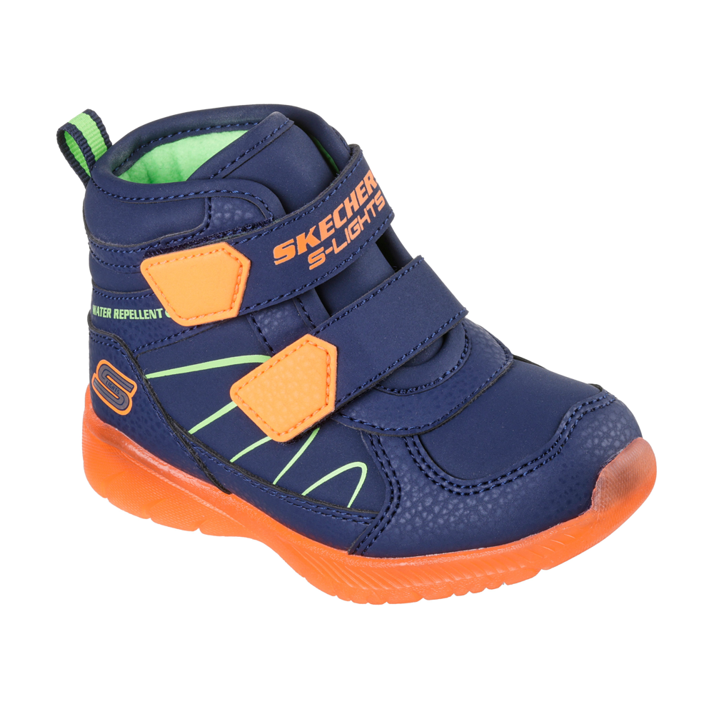 Skechers 407613N Boys Boot-Navy/Orange