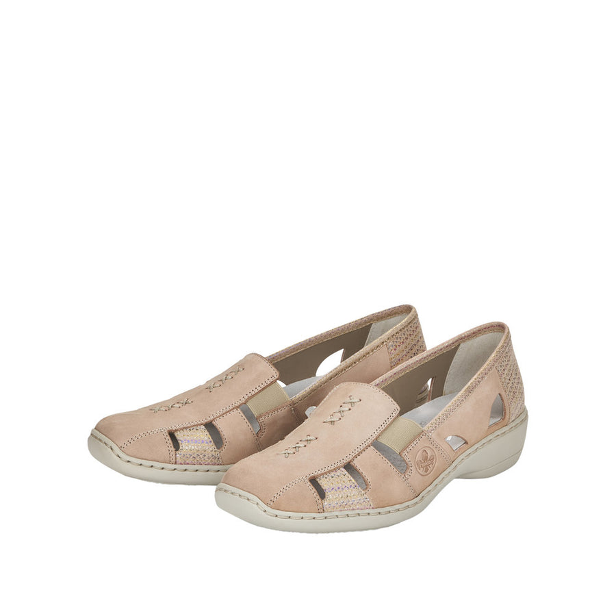 Rieker 41385 Shoes-Beige Multi