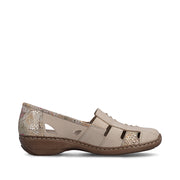 Rieker 41385-63 Ladies Shoes-Beige Combi