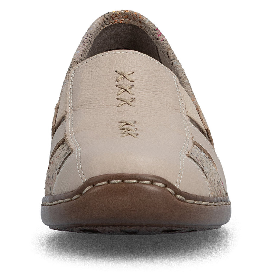 Rieker 41385-63 Ladies Shoes-Beige Combi