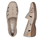 Rieker 41385-63 Ladies Shoes-Beige Combi