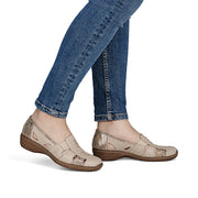 Rieker 41385-63 Ladies Shoes-Beige Combi