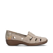 Rieker 41385-63 Ladies Shoes-Beige Combi