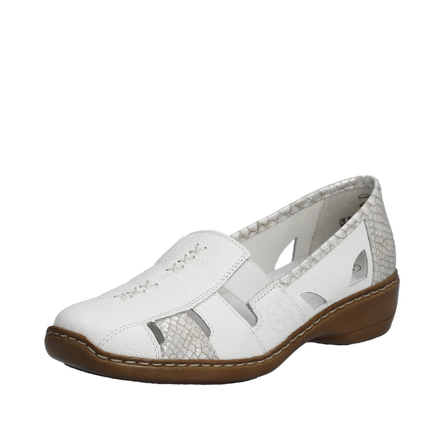 Rieker 41385 Shoes-White/Silver