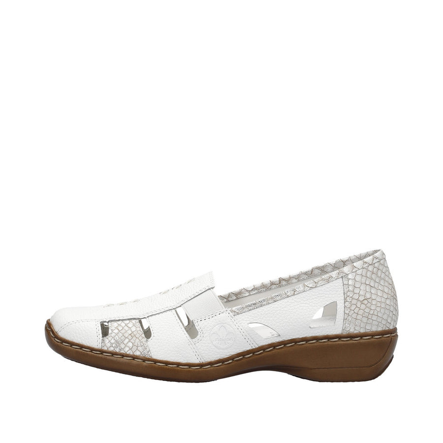 Rieker 41385 Shoes-White/Silver