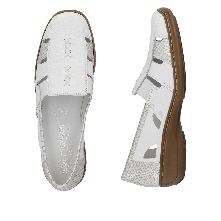 Rieker 41385 Shoes-White/Silver