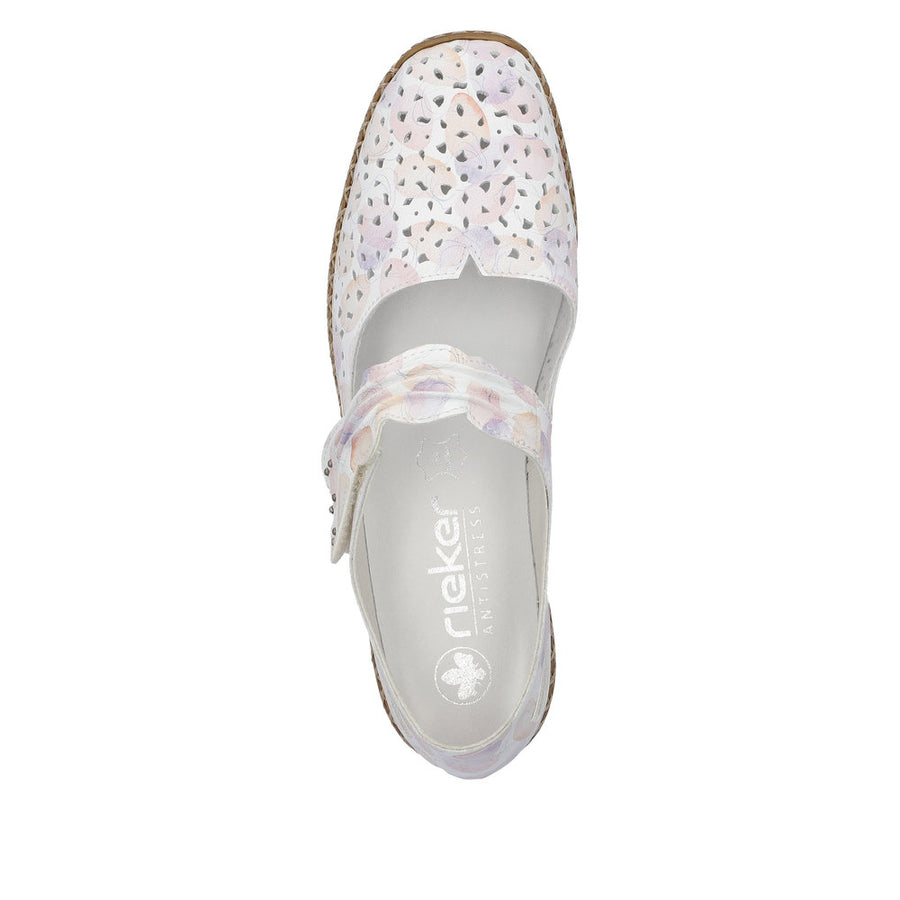 Rieker 41399 Shoes-White/Lilac