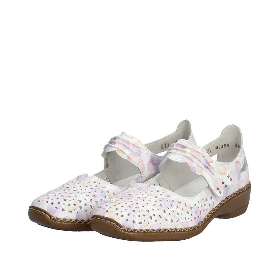 Rieker 41399 Shoes-White/Lilac