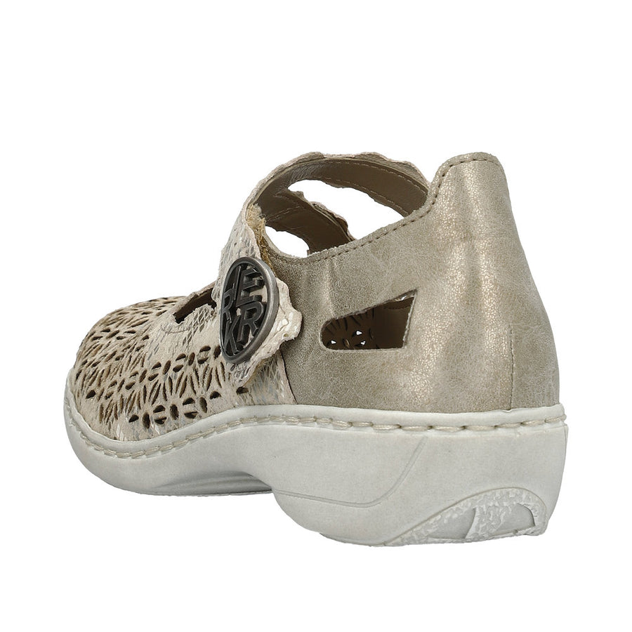 Rieker 413G4 Shoes-Beige Metal