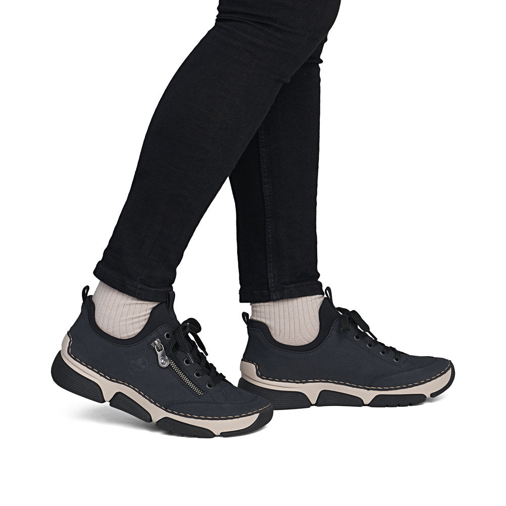 Rieker 45973-17 Ladies' Shoes-Navy/Black