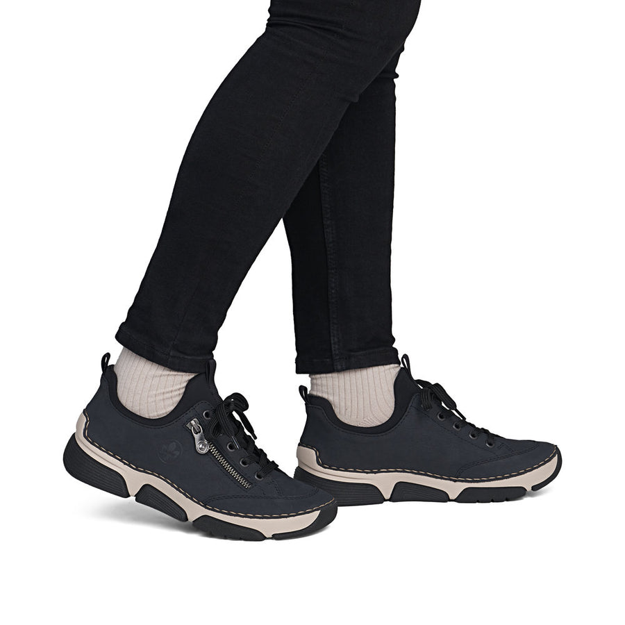 Rieker 45973-17 Ladies' Shoes-Navy/Black