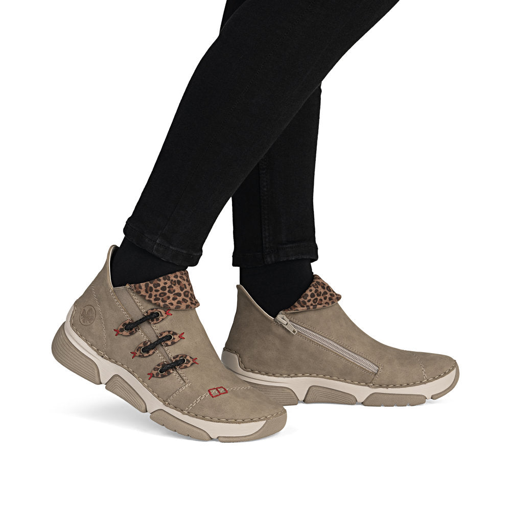 Rieker 45983 Ankle Boots-Taupe Multi