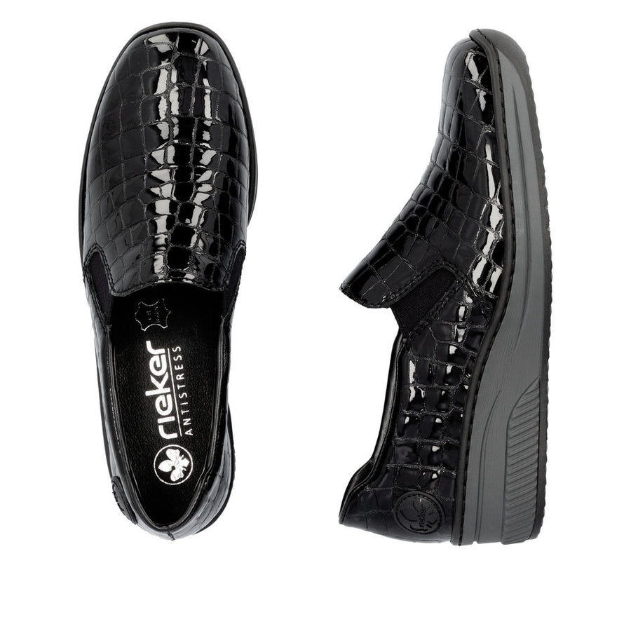 Rieker 48752 Shoes-Black Croc