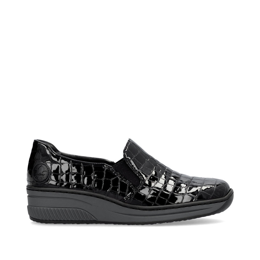 Rieker 48752 Shoes-Black Croc