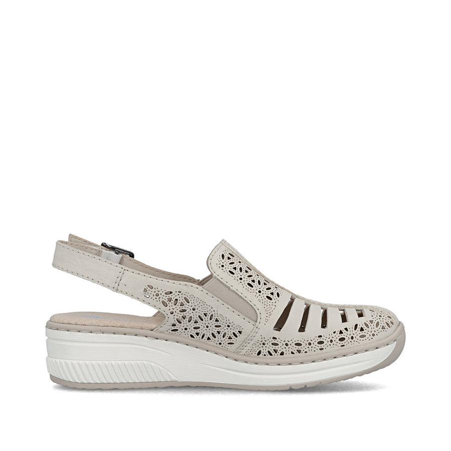 Rieker 48763-60 Ladies' Shoes-Cream