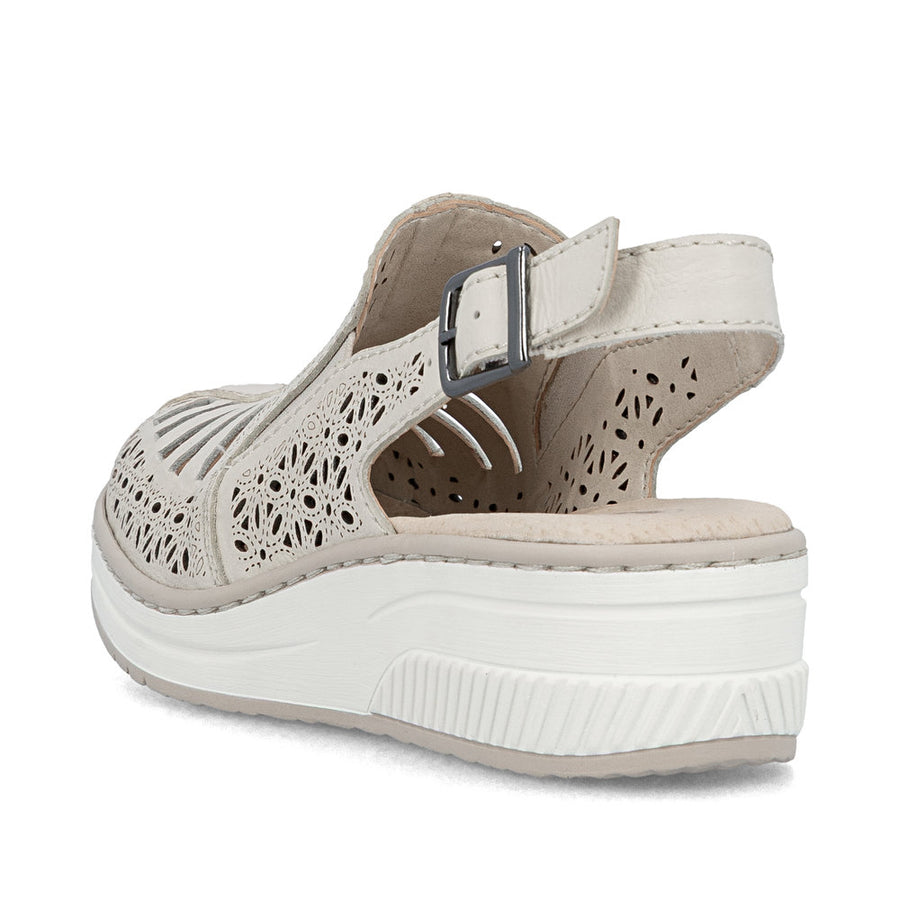 Rieker 48763-60 Ladies' Shoes-Cream