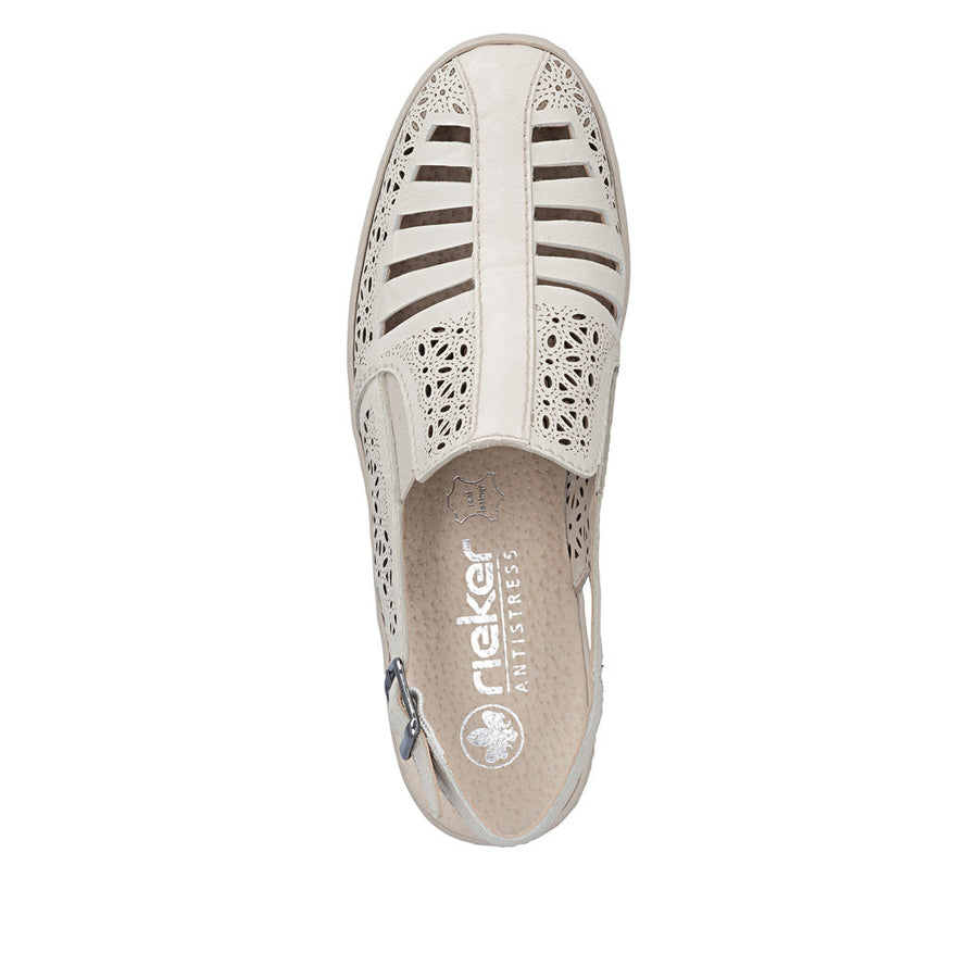 Rieker 48763-60 Ladies' Shoes-Cream