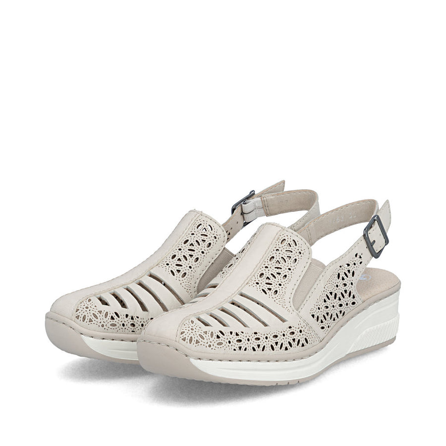 Rieker 48763-60 Ladies' Shoes-Cream