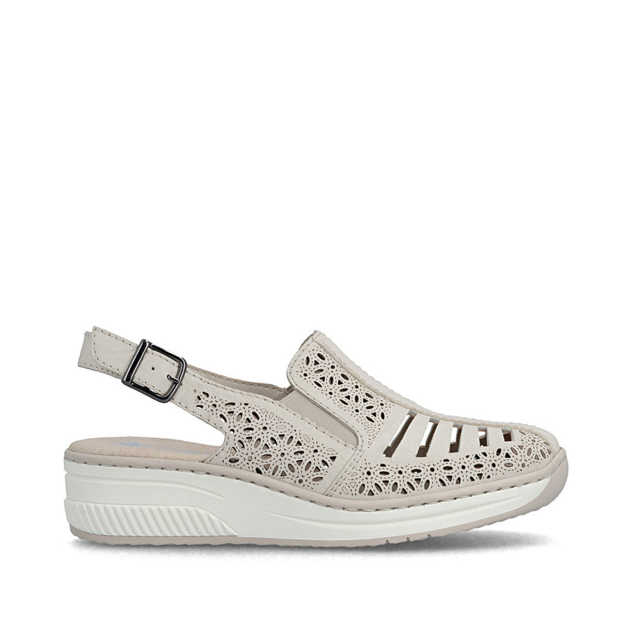 Rieker 48763-60 Ladies' Shoes-Cream