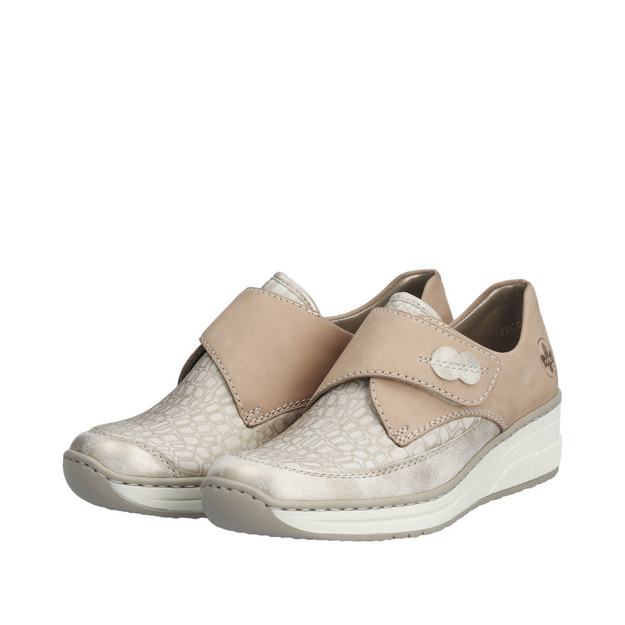 Rieker 487C0 Shoes-Beige Combo