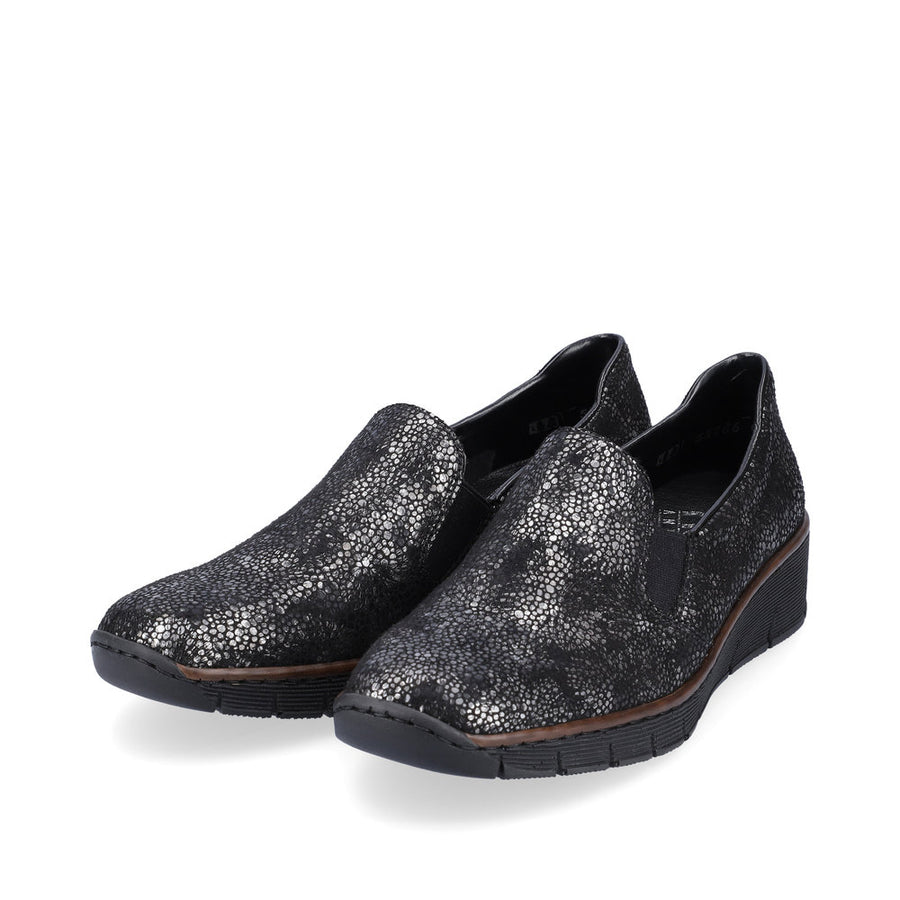 Rieker 53766 Shoes-Black Floral