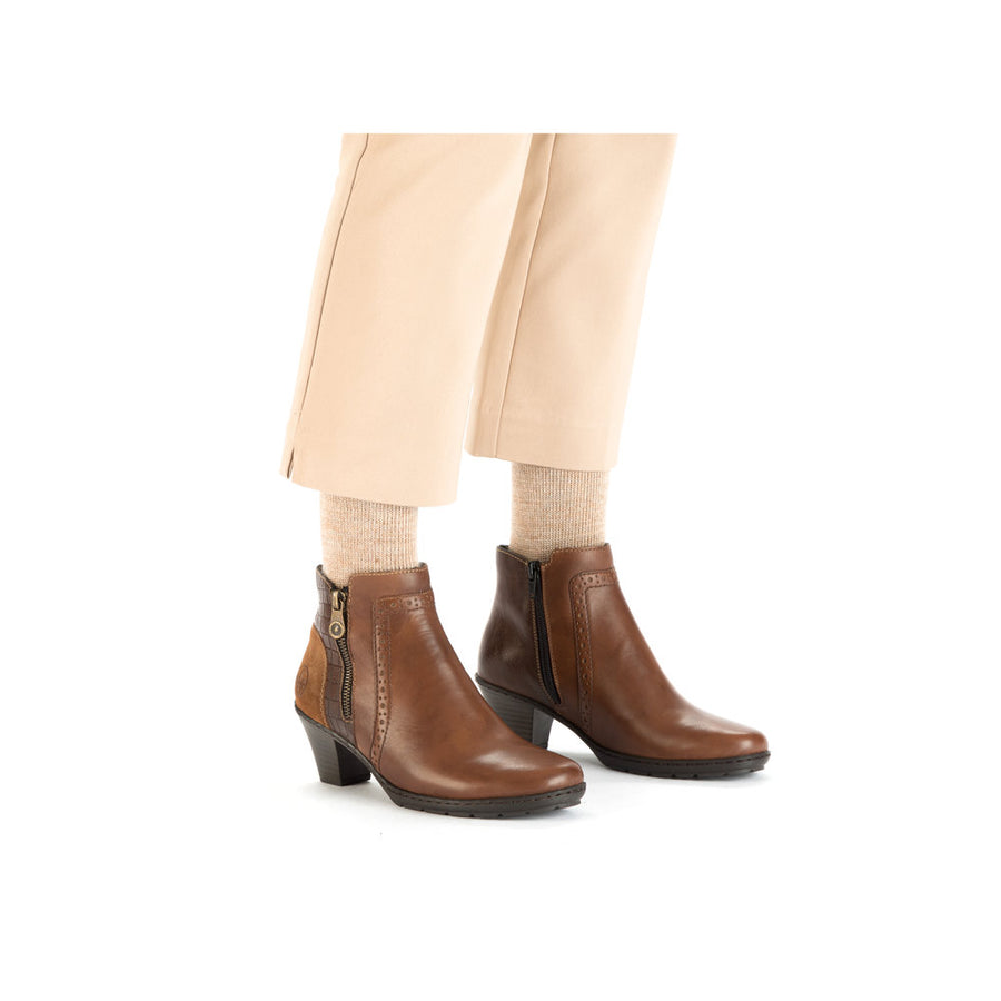 Rieker 57186 Ankle Boots-Tan