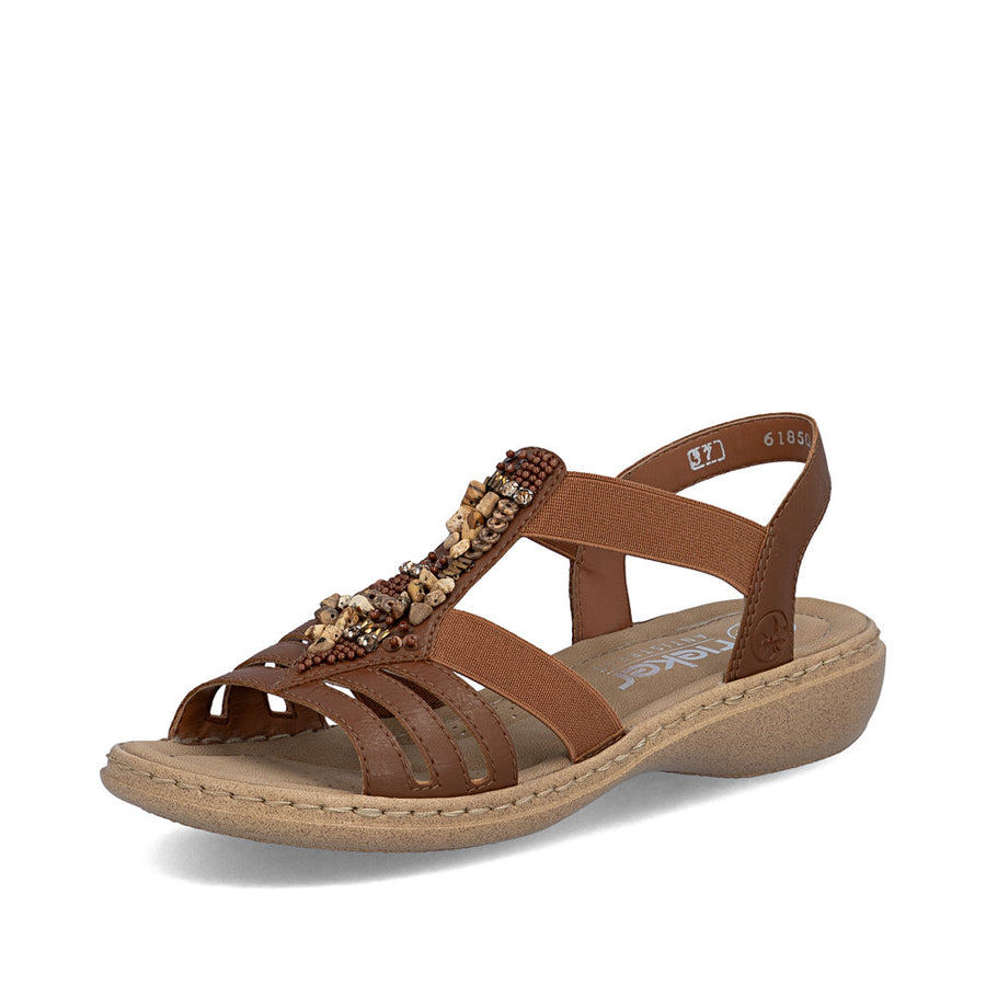 Rieker 61850-24 Ladies' Sandals-Tan