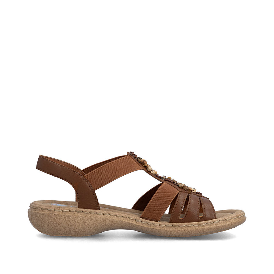 Rieker 61850-24 Ladies' Sandals-Tan