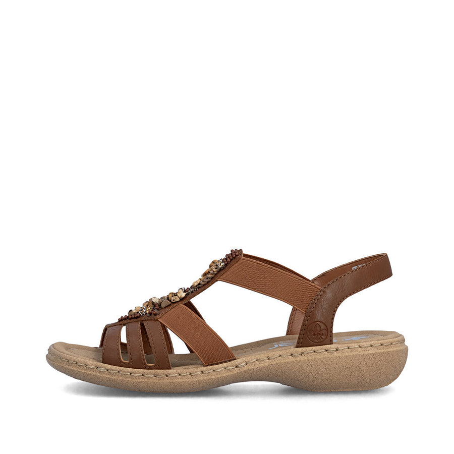Rieker 61850-24 Ladies' Sandals-Tan