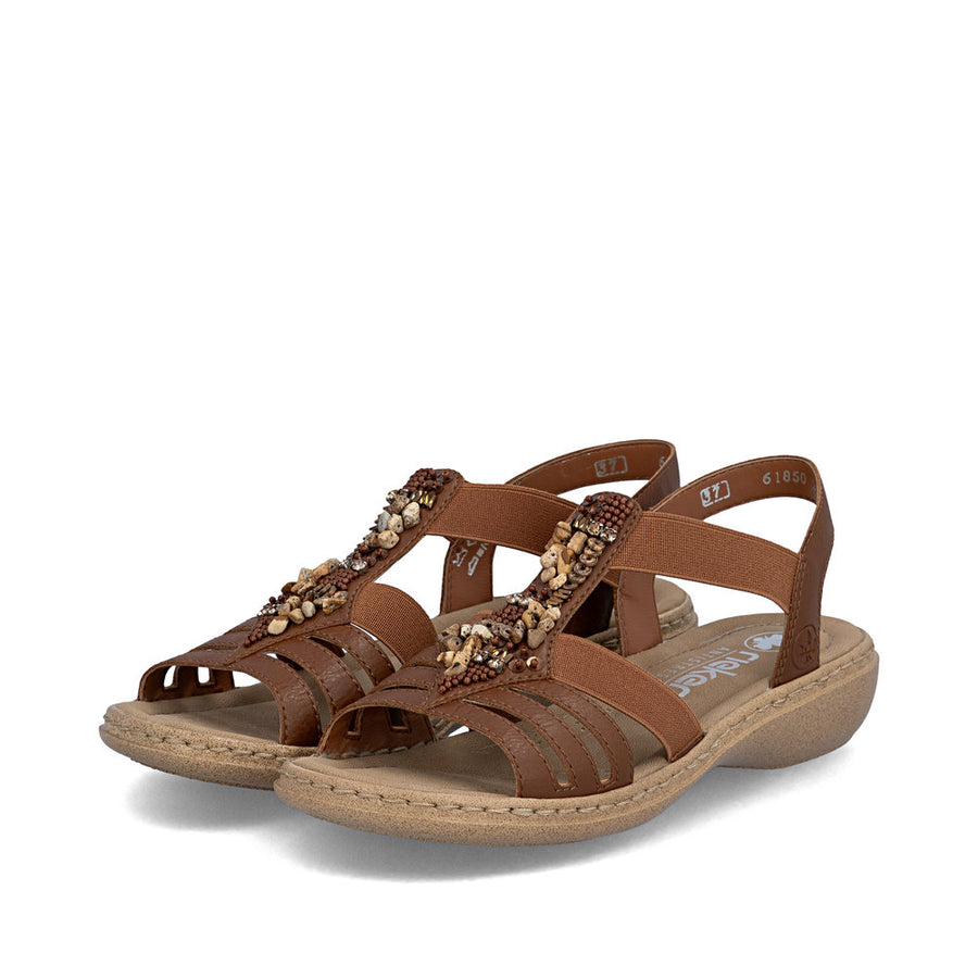 Rieker 61850-24 Ladies' Sandals-Tan