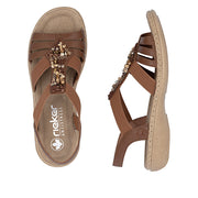 Rieker 61850-24 Ladies' Sandals-Tan